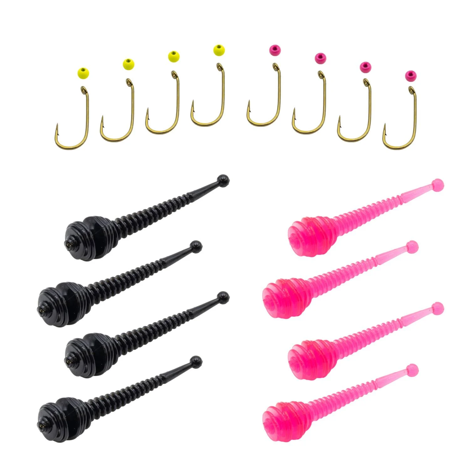 Troutlook Trout Area Worm Set - Forellenköder Farbe: schwarz-pink | Durchmesser: 3,8mm