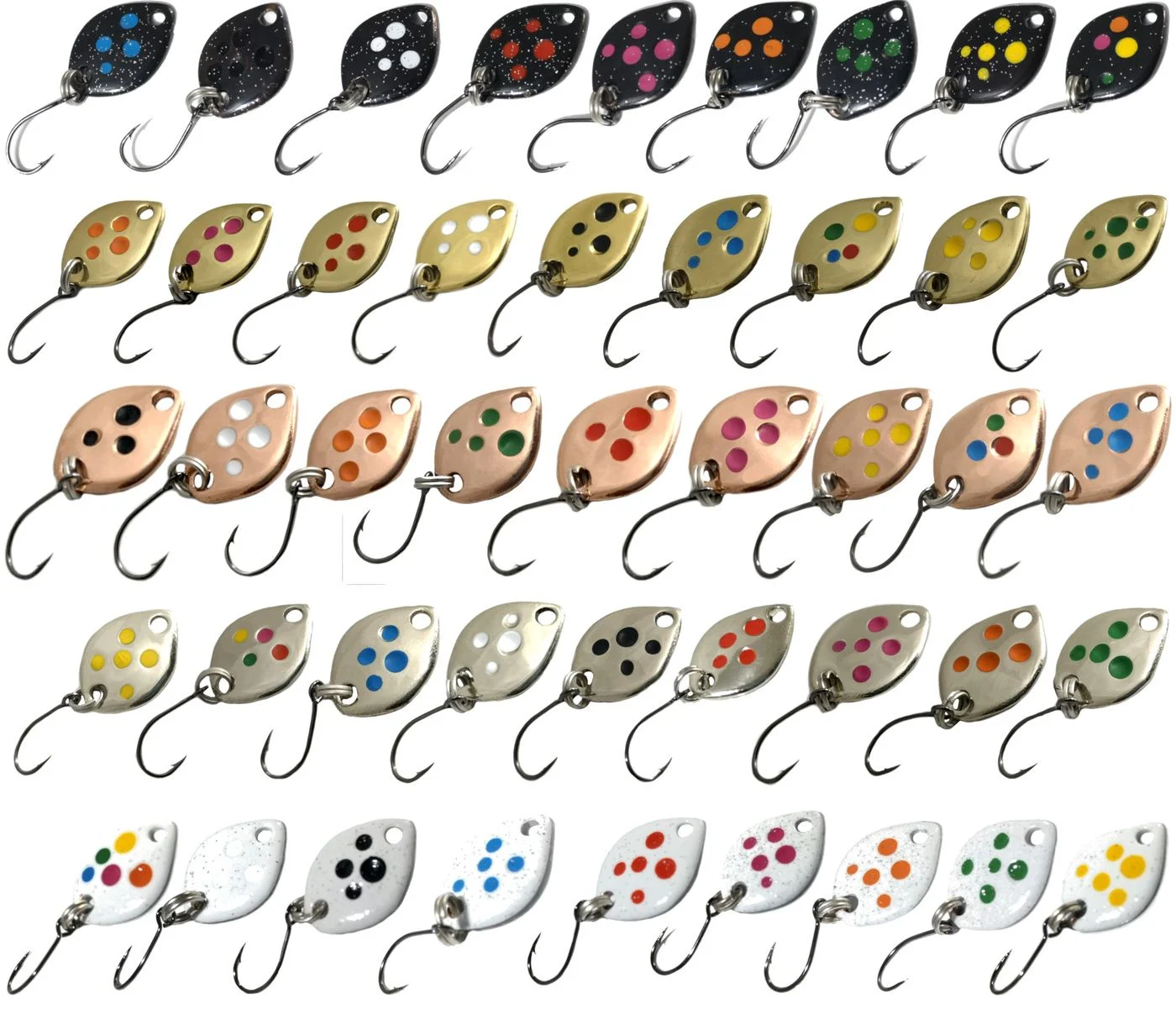 Troutwerk Spoon 0,8g 1,2cm - Forellenblinker silberfarben/rote Punkte