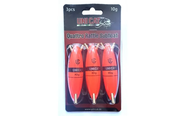 UNI CAT Quattro Rattle Subfloat 8 Gramm 3er Packung Unterwasserpost mit jeweils 4 Rasseln ausgestattet für laute Geräusche unter Wasser