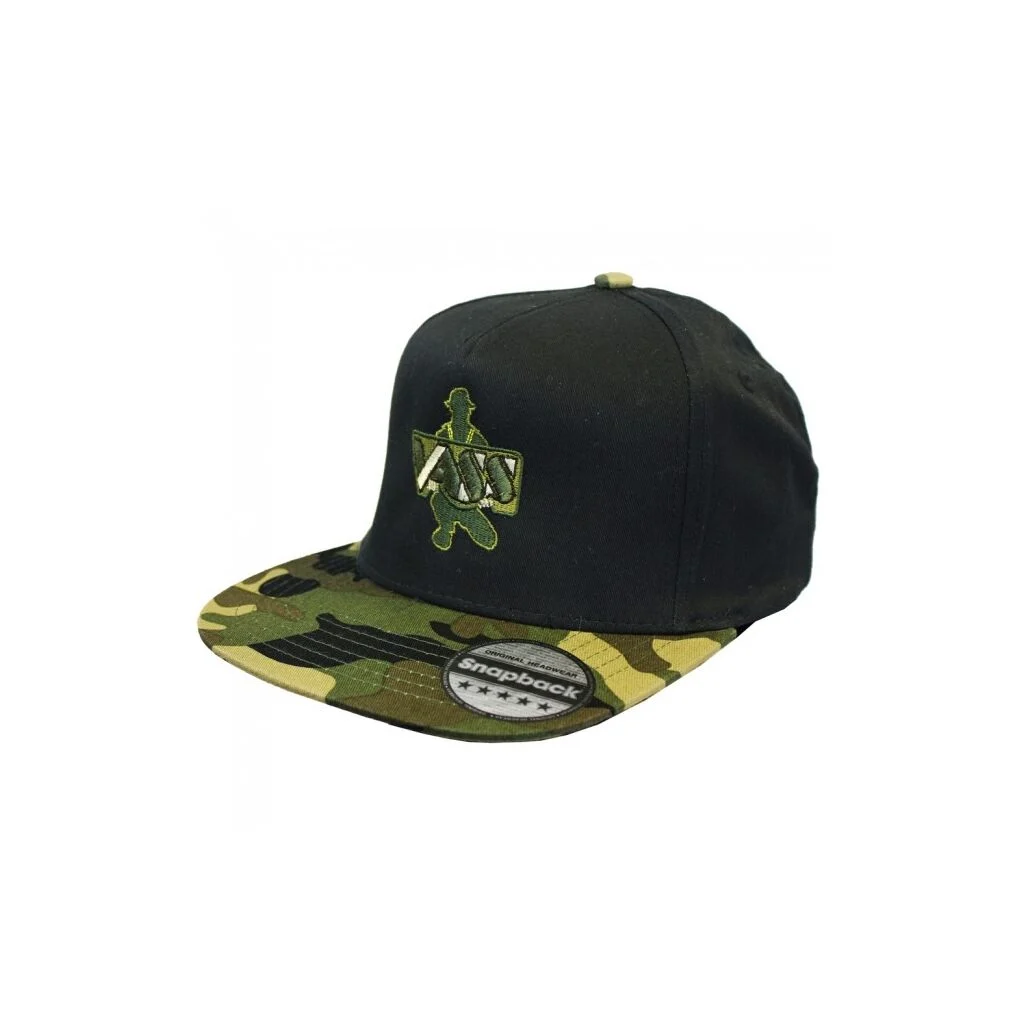 VassSnapback Black with Camo Peak 100% Cotton One Size