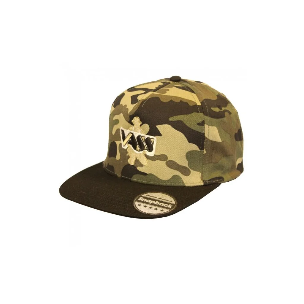 VassSnapback Camo with Black Peak 100% Cotton One Size