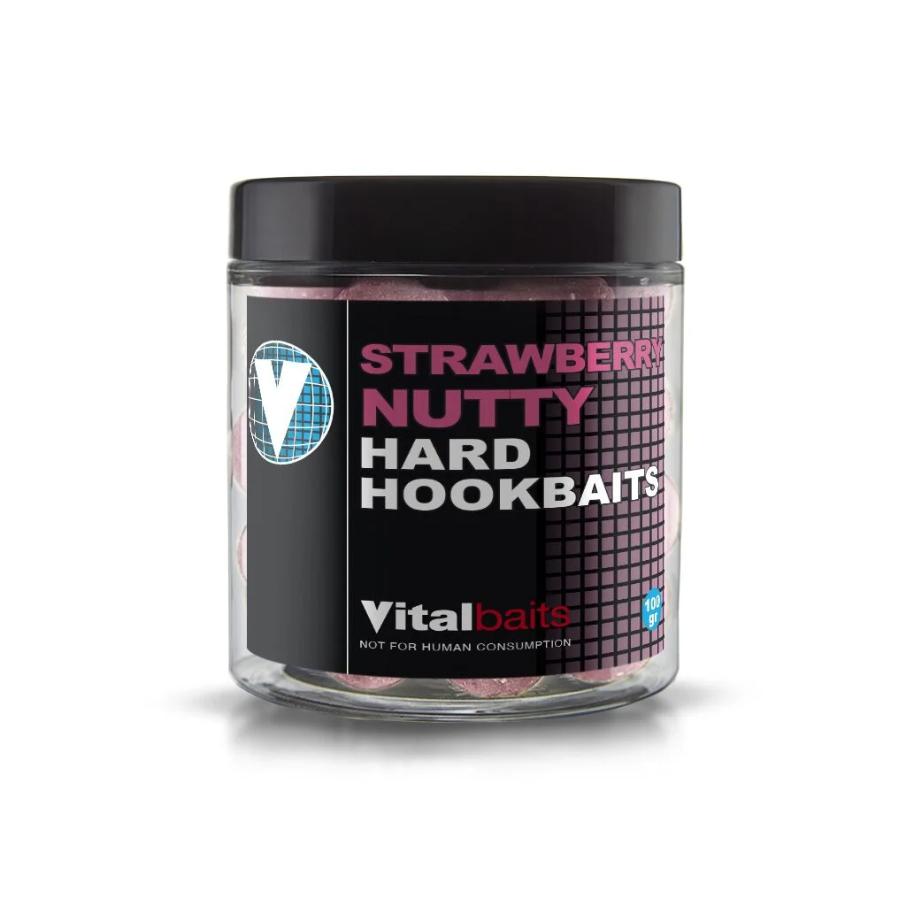 Vitalbaits Hard Hook Baits Strawberry Nutty 14mm