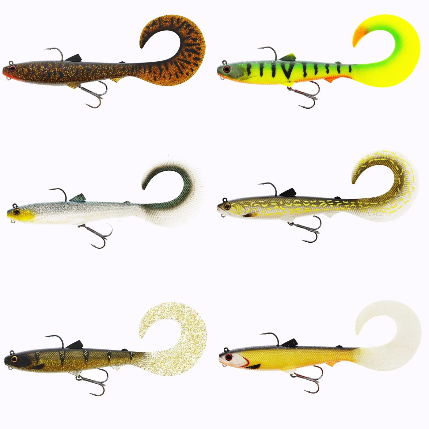 Westin Bullteez Curltail R 'N R 21cm 73g Sinking - 1 montierter Gummifisch Headlight