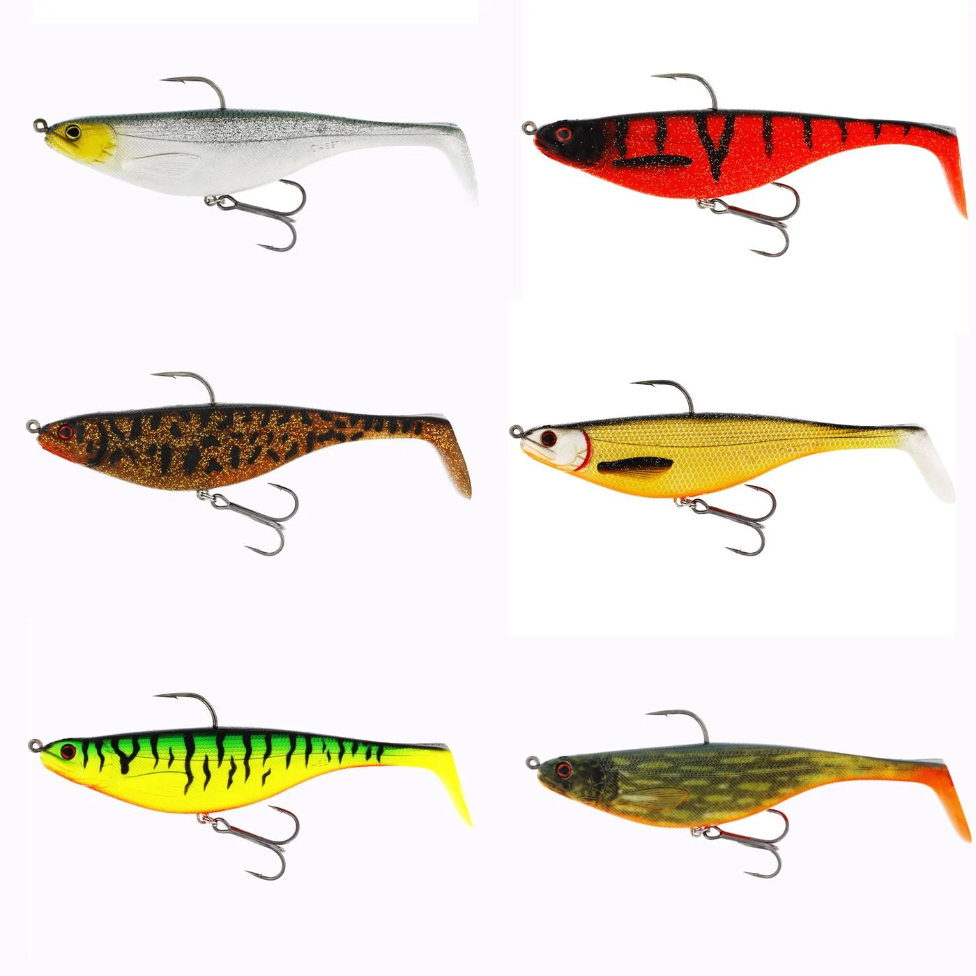 Westin Shadteez R 'N R 16cm 55g Sinking - 1 montierter Gummifisch Crazy Firetiger