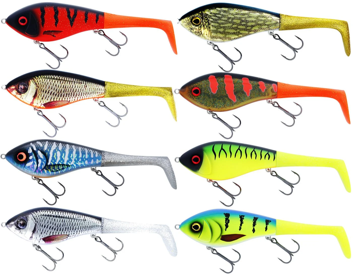 Westin Swim Tail - Jerkbait mit Gummischwanz Firetiger 12cm / 62g / Suspending