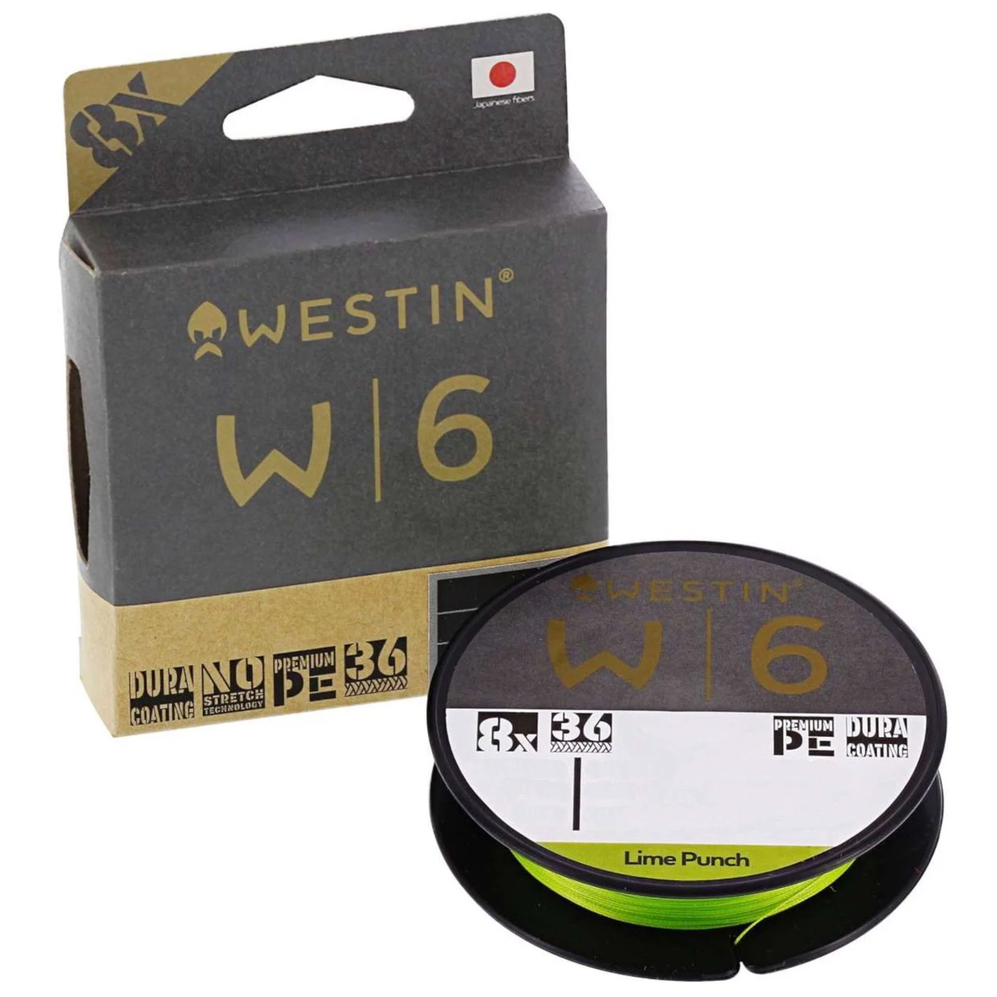 Westin W6 Braid 8 Lime Punch - 300m geflochtene Angelschnur