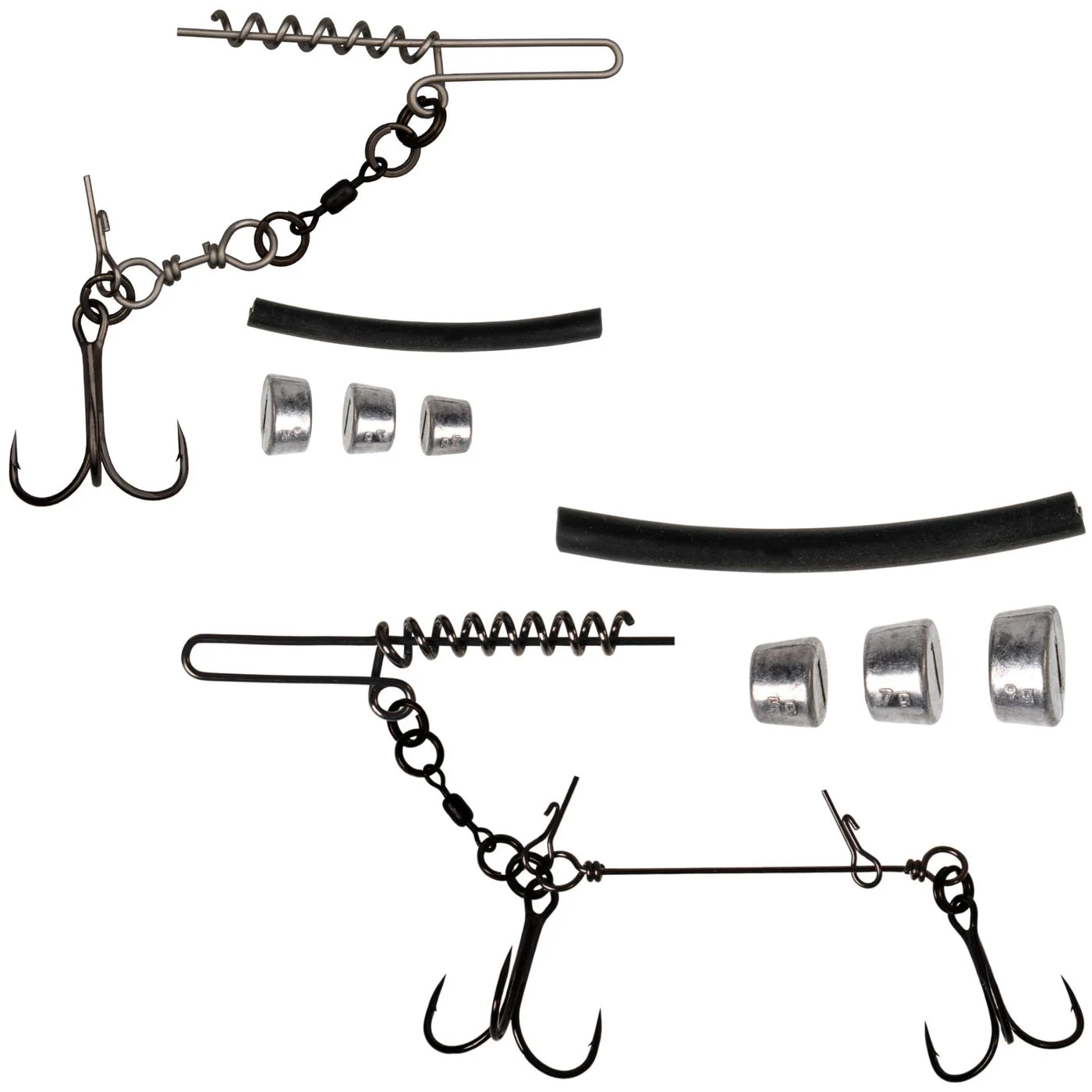 Zeck Predator Softbait System + Screw Set - Spinnmontage Gr. L für Köderlängen von ca. 25cm / Gr. 2/0 & 1/0